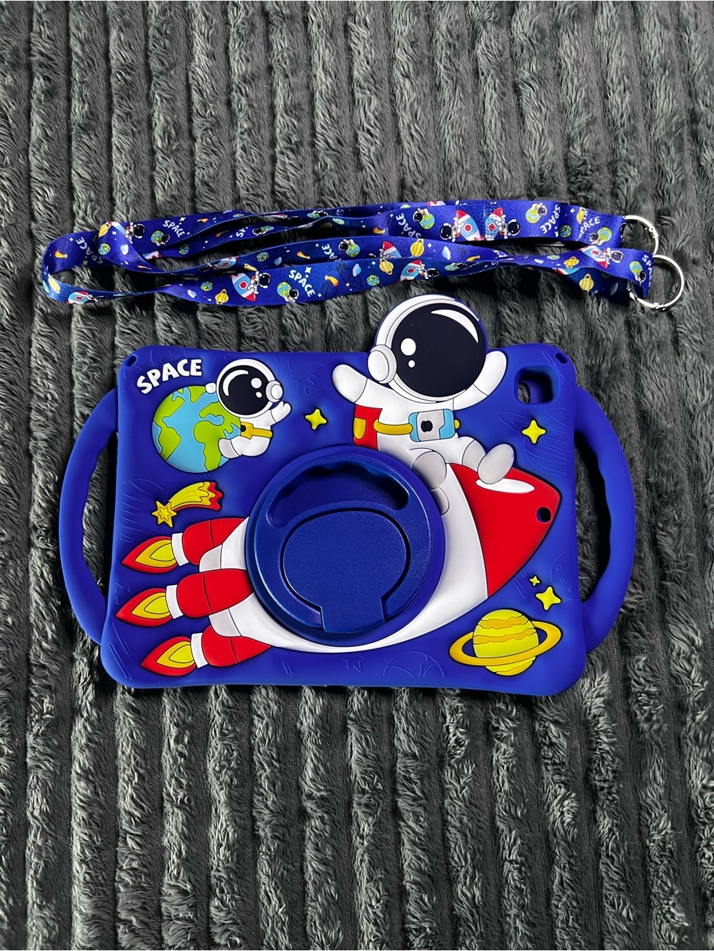 Case for iPad multi Generation Outer space Cartoon Soft 3D with Rotating Stand